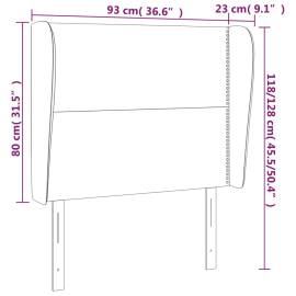 Tăblie de pat cu aripioare gri 93x23x118/128 cm piele eco, 9 image