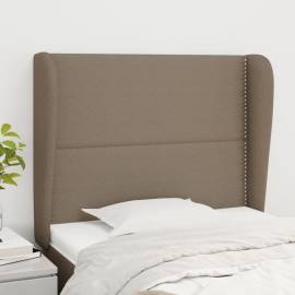 Tăblie de pat cu aripioare gri taupe 93x23x118/128 cm textil