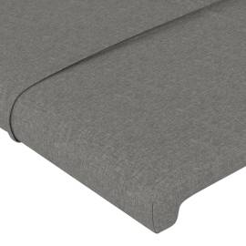 Tăblie de pat cu aripioare gri închis 83x23x118/128 cm textil, 5 image