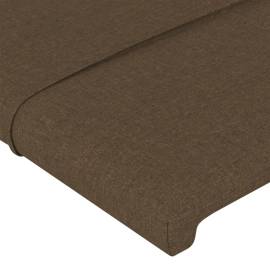 Tăblie de pat cu aripioare maro închis 183x23x118/128 cm textil, 5 image