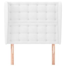 Tăblie de pat cu aripioare, alb, 103x23x118/128 cm, piele eco, 3 image