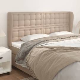 Tăblie pat cu aripioare cappuccino 183x23x118/128 cm piele eco