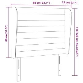 Tăblie pat cu aripioare verde închis 83x23x118/128 cm catifea, 9 image