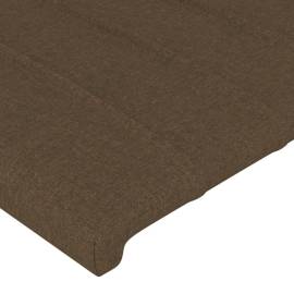 Tăblie de pat cu aripioare maro închis 93x23x118/128 cm textil, 5 image