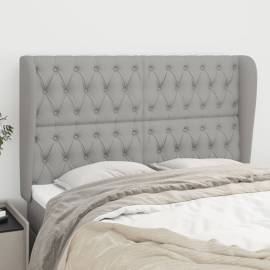 Tăblie de pat cu aripioare gri deschis 147x23x118/128 cm textil