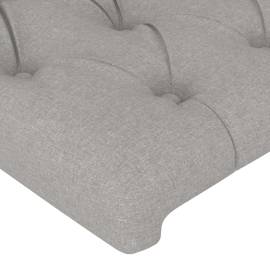Tăblie de pat cu aripioare gri deschis 147x23x118/128 cm textil, 5 image
