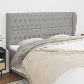 Tăblie de pat cu aripioare gri deschis 183x23x118/128 cm textil