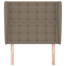 Tăblie de pat cu aripioare gri taupe 83x23x118/128 cm textil, 3 image