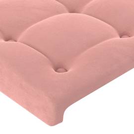Tăblie de pat cu aripioare, roz, 93x23x118/128 cm, catifea, 4 image