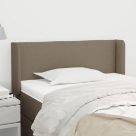 Tăblie de pat cu aripioare gri taupe 93x16x78/88 cm textil