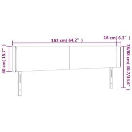 Tăblie de pat cu aripioare alb 163x16x78/88 cm piele ecologică, 9 image