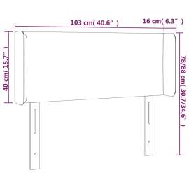 Tăblie de pat cu aripioare gri închis 103x16x78/88 cm catifea, 9 image