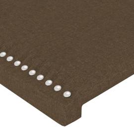 Tăblie de pat cu aripioare maro închis 83x16x78/88 cm textil, 5 image