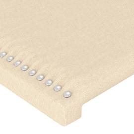 Tăblie de pat cu aripioare, crem, 183x16x78/88 cm textil, 5 image