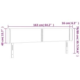 Tăblie de pat cu aripioare crem 163x16x78/88 cm piele ecologică, 9 image