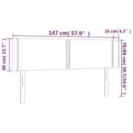 Tăblie de pat cu aripioare gri 147x16x78/88 cm piele ecologică, 9 image