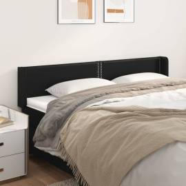 Tăblie de pat cu aripioare negru 163x16x78/88cm piele ecologică