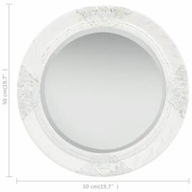 Oglindă de perete în stil baroc, alb, 50 cm, 5 image