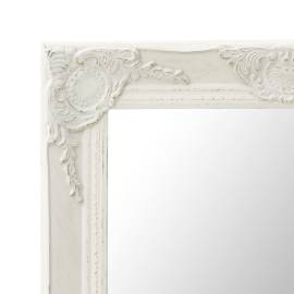 Oglindă de perete în stil baroc, alb, 50 x 60 cm, 4 image