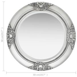Oglindă de perete în stil baroc, argintiu, 50 cm, 5 image