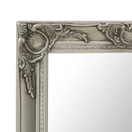 Oglindă de perete în stil baroc, argintiu, 60 x 60 cm, 4 image