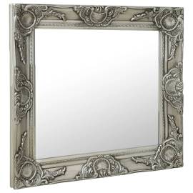 Oglindă de perete în stil baroc, argintiu, 60 x 60 cm, 2 image