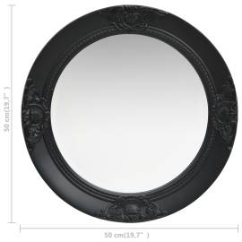 Oglindă de perete în stil baroc, negru, 50 cm, 5 image