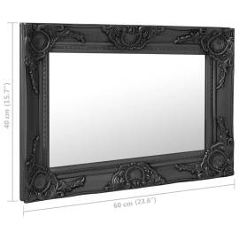 Oglindă de perete în stil baroc, negru, 60 x 40 cm, 6 image