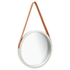 Oglindă de perete cu o curea, 40 cm, argintiu