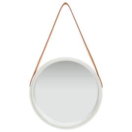 Oglindă de perete cu o curea, 40 cm, argintiu, 2 image