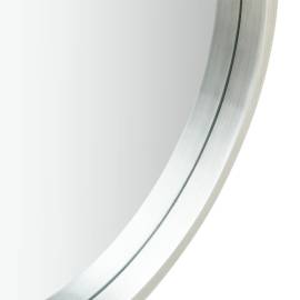 Oglindă de perete cu o curea, 50 cm, argintiu, 3 image