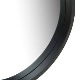Oglindă de perete cu o curea, 50 cm, negru, 3 image
