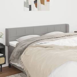 Tăblie de pat cu aripioare gri deschis 203x16x78/88 cm textil