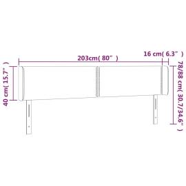 Tăblie pat cu aripioare cappuccino 203x16x78/88 cm piele eco, 9 image