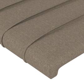 Tăblie de pat cu aripioare gri taupe 147x16x78/88 cm textil, 5 image