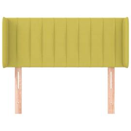 Tăblie de pat cu aripioare verde 103x16x78/88 cm textil, 3 image