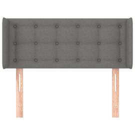 Tăblie de pat cu aripioare gri închis 103x16x78/88 cm textil, 3 image