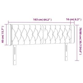 Tăblie de pat cu aripioare gri închis 163x16x78/88 cm catifea, 9 image