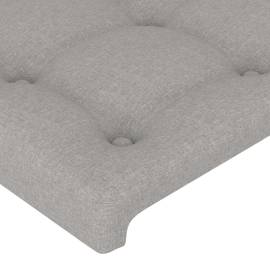 Tăblie de pat cu aripioare gri deschis 93x16x78/88 cm textil, 5 image
