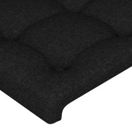 Tăblie de pat cu aripioare negru 93x16x78/88 cm textil, 5 image