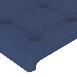 Tăblie de pat cu aripioare, albastru, 183x16x78/88 cm textil, 5 image