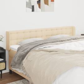 Tăblie de pat cu aripioare, crem, 203x16x78/88 cm textil