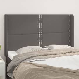 Tăblie de pat cu aripioare gri 147x16x118/128 cm piele eco