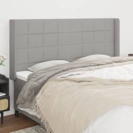 Tăblie de pat cu aripioare gri deschis 183x16x118/128 cm textil