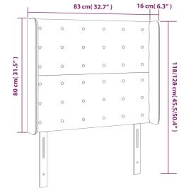 Tăblie de pat cu aripioare, crem, 83x16x118/128 cm, textil, 9 image