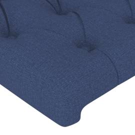 Cadru de pat cu tăblie, albastru, 160x200 cm, textil, 9 image
