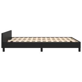 Cadru de pat cu tăblie, negru, 140x200 cm, piele ecologică, 7 image