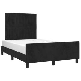 Cadru de pat cu tăblie, negru, 120x200 cm, catifea, 3 image