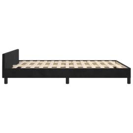 Cadru de pat cu tăblie, negru, 140x190 cm, catifea, 7 image