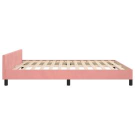 Cadru de pat cu tăblie, roz, 180x200 cm, catifea, 7 image